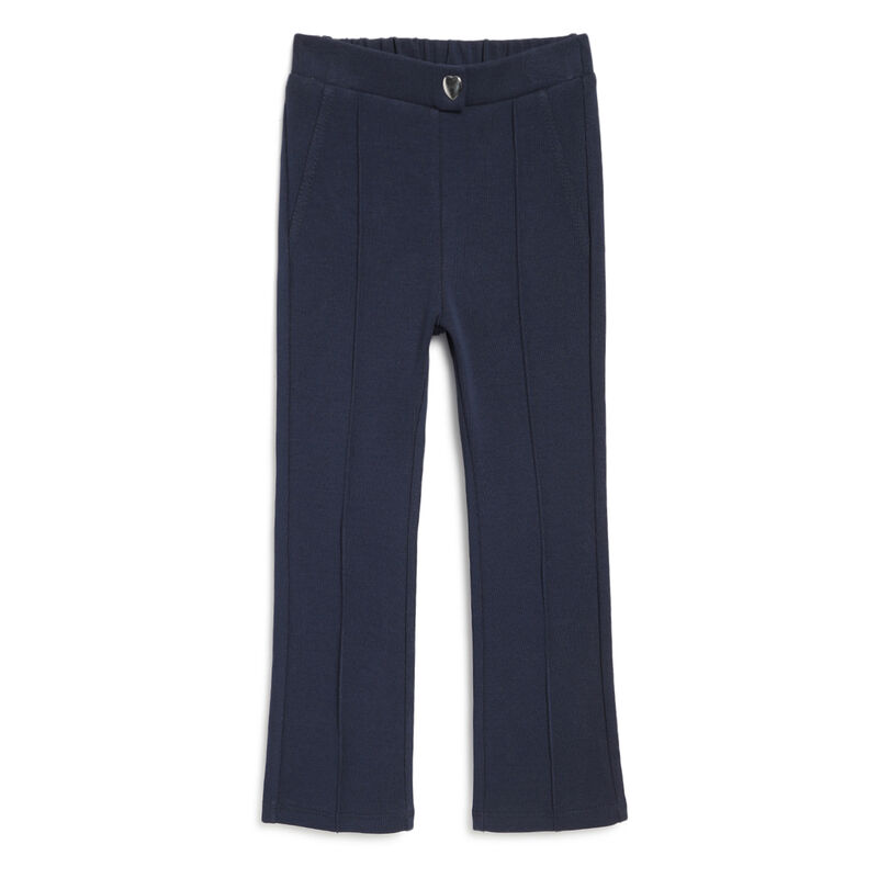 Girls Dark Blue Solid Long Trousers image number 0